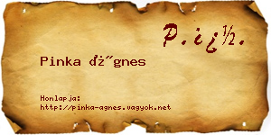 Pinka Ágnes névjegykártya